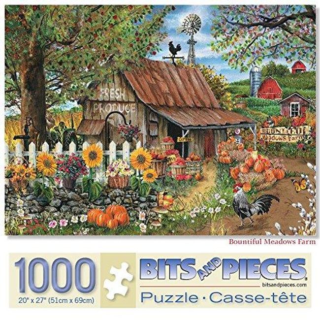 1000 Piece Jigsaw Puzzle for Adults 20"X27" - Bountiful Meadows Farm - 1000 pc Jigsaw by Artist Thomas Wood