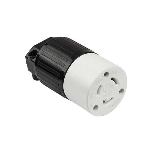 ENERLITES NEMA L5-20R Locking Connector for Generator, Twist Lock Female Plug, 20 Amp, 125 Volt, 2 Pole, 3 Wire Grounding, Industrial Grade Heavy Duty, UL Listed, 66402-BK, Black
