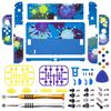 eXtremeRate Splattering Paint Full Set Shell for Nintendo Switch OLED, Replacement Console Back Plate & Kickstand, NS Joycon Handheld Controller Housing with Full Set Buttons for Nintendo Switch OLED