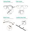 Eyekepper 3-pack Readers Rectangular Spring Temple Large Metal Reading Glasses Men