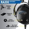 Rugged Air RA200 General Aviation Student Pilot Headset Music Input A20 GA Plug