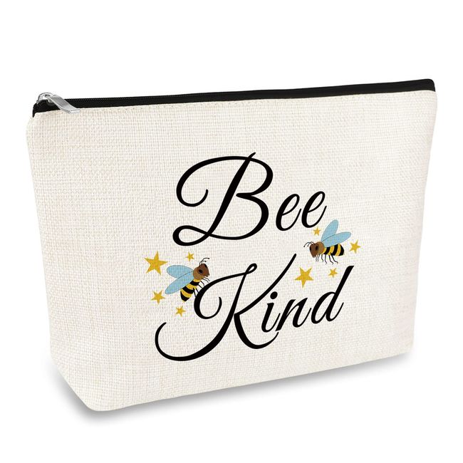 Bee Gift for Women Bee Lover Gifts Makeup Bags Bee Keeper Teacher Gifts Bee Cosmetic Bag Honey Bee Gift Bee Themed Gifts for Her Girls Daughter Sister Friends Beekeeper Gifts Travel Makeup Pouch