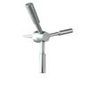 Round Shaft 3 Spoke Gun Safe Handle Replacement With Chrome Finish Safe Handle