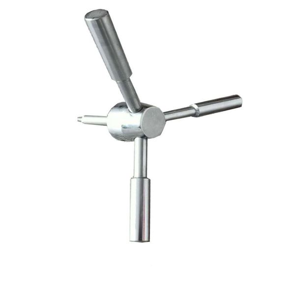 Round Shaft 3 Spoke Gun Safe Handle Replacement With Chrome Finish Safe Handle
