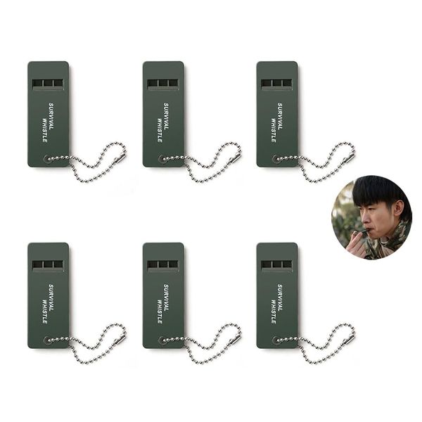 Natiform Whistle with Key Chain Set of 6 for Disaster Preparedness, Rescue, Survival, Hiking