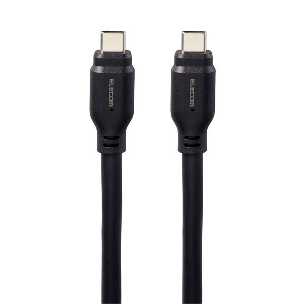 Elecom MPA-CC1G15BK USB Type-C & Type-C Cable, USB PD Compatible, 100W, 3.9 ft (1.5 m), Black