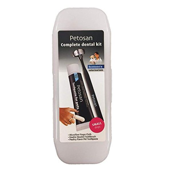 Petosan Complete Dental Kit for Small Dogs - Veterinarian-Approved Toothbrush, Toothpaste, and Finger Brush Set - Dental Care for Fresh Breath, Healthy Gums, and Clean Teeth - Small Breed Oral Hygiene