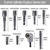 9 Piece Socket Adapter Impact Hex Shank Drill Bits Bar Set And Right Angle Drill