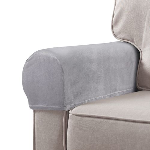 BESPORTBLE 2pcs Chair Arm Protectors Stretch Fabric Armrest Sofa Armrest Cover Armchair Slipcover Protector Elastic Home Office Recliner Couch Loveseat Protective Cloth Grey