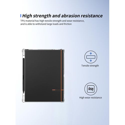 for 10.3" BOOX Tablet Note Air 4 C/Boox Tablet Note Air 3 C Color ePaper Notebook Case,Ultra-Thin Full Coverage Corner&Pen Holder,BOVUGAC Soft TPU Shockproof Kids Friendly Case Cover (Clear)