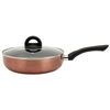 Basic Essentials 29-Piece Nonstick Cookware Pots Pans Set Baking Sheet Cookie Cutters Mixing Bowl Measuring Cups & Spoon, Copper