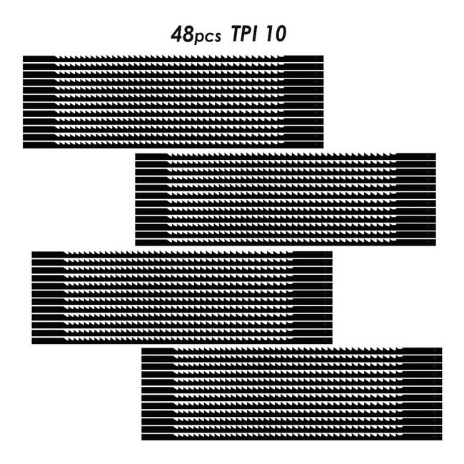 12pcs Scroll Saw Blades 10, 14, 21, 24 TPI Pinned Woodworking Saw