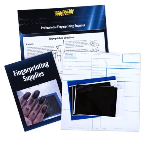 Crime Scene FD-258 Fingerprint Kit: Five Cards, Ink and Directions for use (Full)