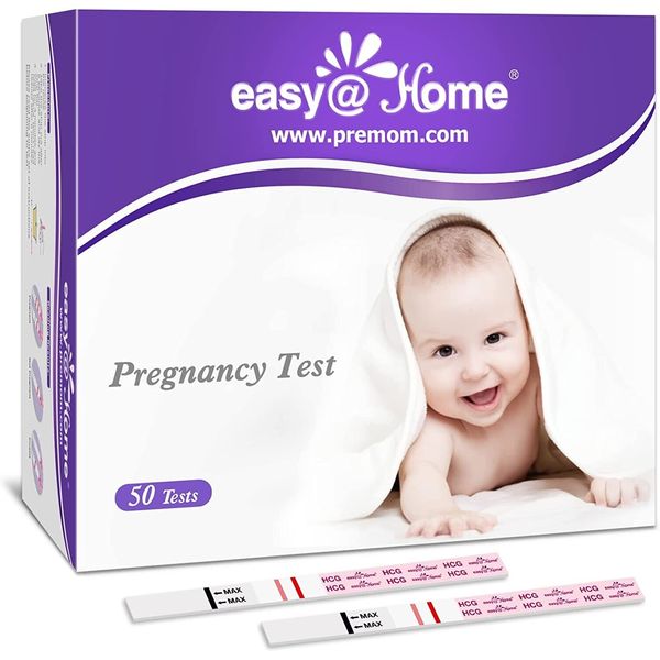 Easy@Home Pregnancy Test Strips Kit: 50-Pack HCG Test Strips