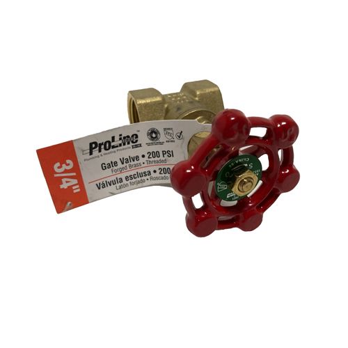 ProLine Series Gate Valve, 3/4 in Connection, Sweat, 200/125 psi Pressure, Brass