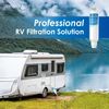 RV Inline Water Filters with 1 Flexible Hose Protector, NSF Certified, 2 Pack