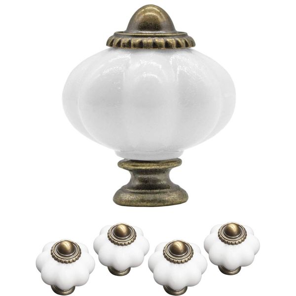FUXXER® Antique Furniture Handles Drawer Knobs Bronze Brass Set of 4