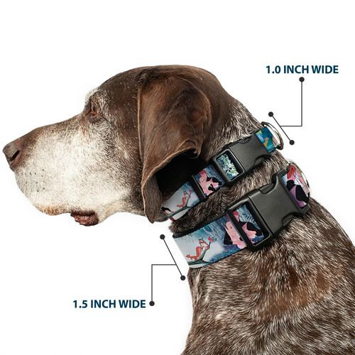 Buckle-Down Plastic Clip Collar - Sleeping Beauty Woods Scenes - 1/2" Wide - Fits 9-15" Neck - Large