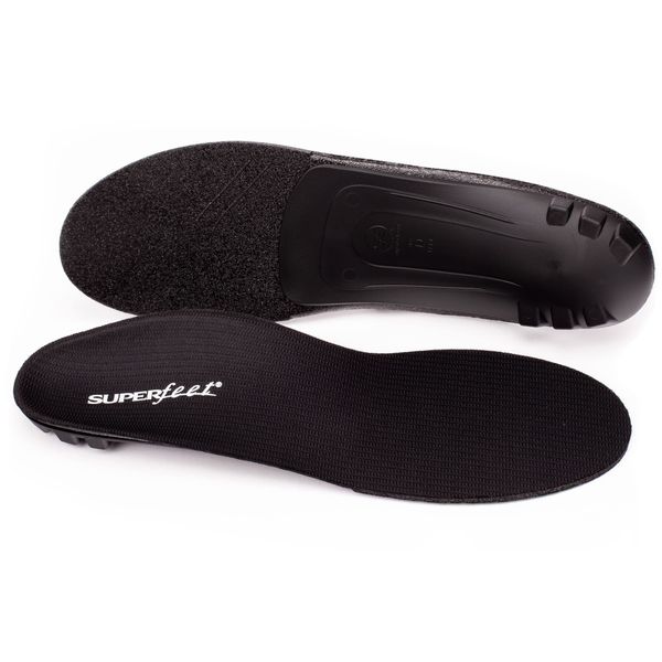 Superfeet BLACK - Orthotic Arch Support Insoles for Thin, Tight Shoes - 9.5-11 Men / 10.5-12 Women