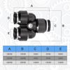 Innfeeltech 20 Pcs 8mm Black Splitter Push to Connect Pneumatic Fitting Quick Release Pneumatic Connectors