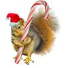 CafePress Squirrel Candy Cane 4" Round MDF Wood Ornament
