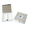 Finland Flag Pill Box Square Trinket Box 2 Compartments with Mirror Gift 623