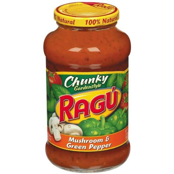 Ragu Chunky Pasta Sauce 24oz Jar (Pack of 4) (Choose Flavor Below) (Mushroom & Green Pepper)