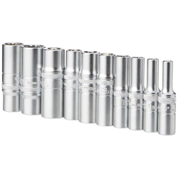Draper 50048 1/4-Inch Metric Multi-Drive Deep Socket 10 Piece Set , Blue