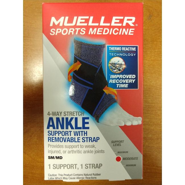 Mueller 4-Way Ankle Support W/ Removable Straps SM/MD, Moderate Support - 10D