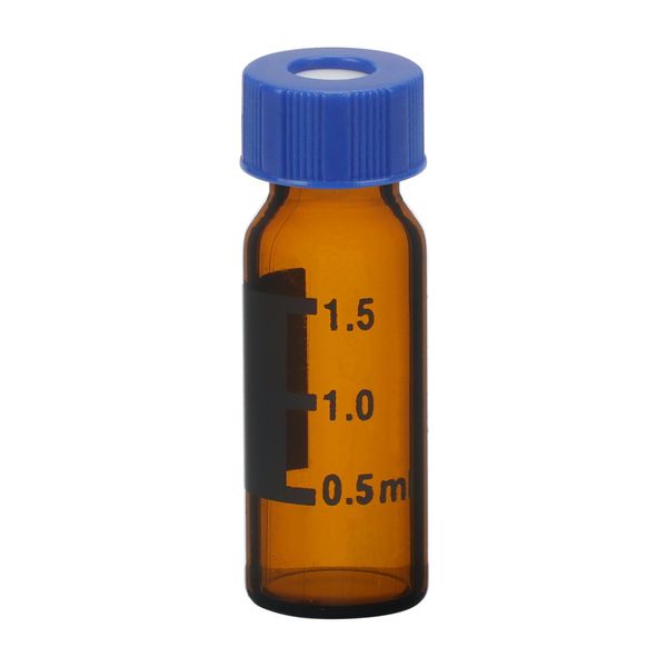 stonylab Autosampler Vials, Chromatography Sample Vials for Gas or Liquid Sampling Headspace with Cap Liners, 100-Pack, Brown, 1.5 ml for Lab Sample Storage and Analysis