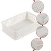 Bblina 6 Packs Plastic Stackable Basket, Small Storage Basket Trays, White