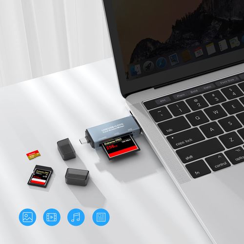 CF Card Reader, LUONOCAN CompactFlash Reader, Microsd SD Card Reader, USB type-c, Multi-Card Reader, Compatible with Og Memory Card Reader