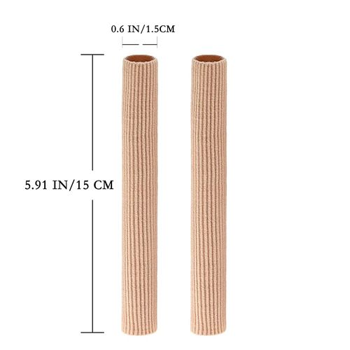 Silicone Toe Sleeves Tube Cuttable, 2 Pack Soft Gel Toe Protect Cushion for Corns, Calluses, Bunion Treatment (for Small Toes-1.5cm)