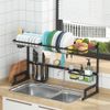 Adjustable Dish Drying Rack Heavy Duty Metal Kitchen Organization Storage Basket