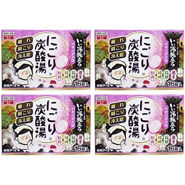 Ii Yasuragi no Yado Bath Salt, Carbonated Gas, 16 Tablets, Pack of 4