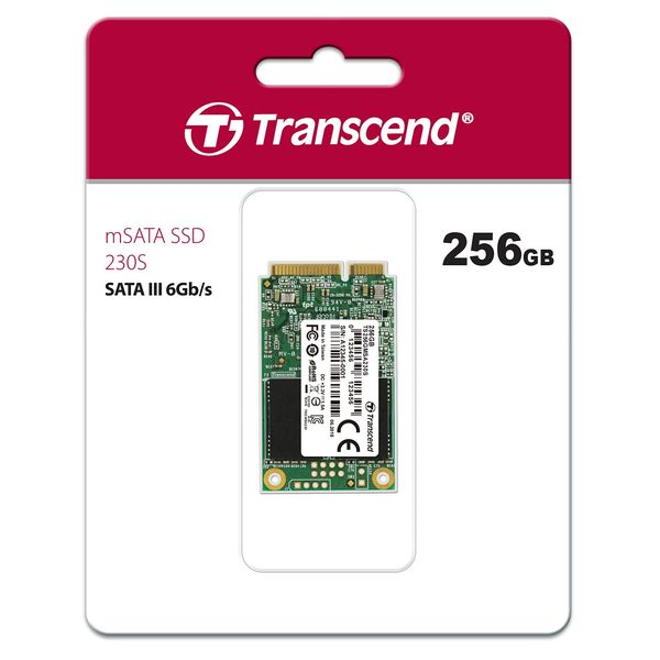 Transcend MSA230S 256 GB SATA III 6 Gb/s mSATA Internal Solid State Drive (SSD) 3D TLC NAND (TS256GMSA230S)