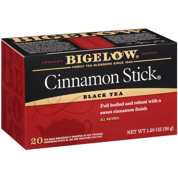 Bigelow Cinnamon Stick Black Tea Bags 20-Count Boxes (Pack of 6), Caffeinated 120 Tea Bags Total