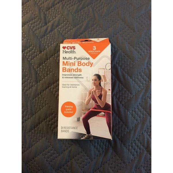 CVS HEALTH Multi-Purpose Resistance Band kit Mini Body Bands 3 Resistance Bands