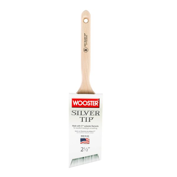 Wooster 5221-2 1/2 Brush 5221-2-1/2 Silver Tip Angle Sash Paintbrush, 2-1/2-Inch, 2-1/2 Inch