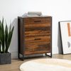 Shoe Cabinet w/ 2 Doors, 2-Drawer Cupboard Divider Rustic Brown