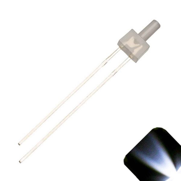 2mm Tower Diffused Cool Clear White LED - Ultra Bright (Pack of 20)
