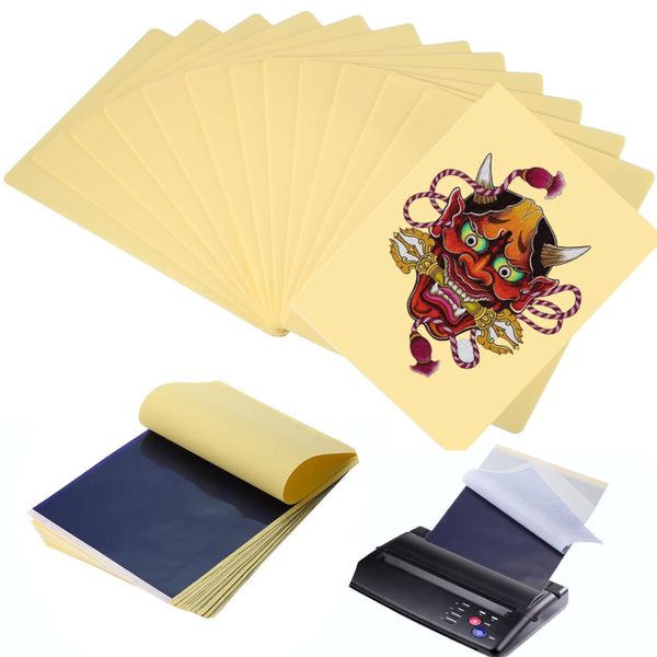 Fake Practice Skin Transfer Paper 36Pcs- Fake Skin 12Pcs 8×6in Thermal Stencil Transfer Paper 24Pcs A4 Size 4 Layers