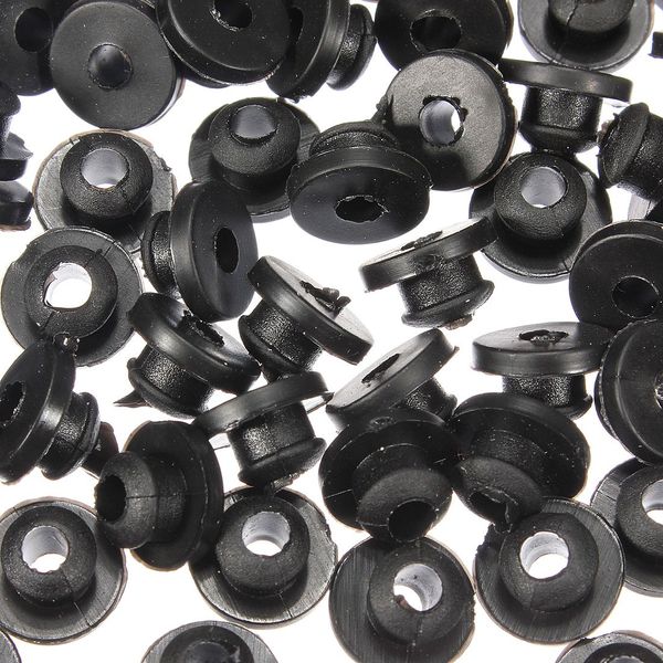 100pcs Black Rubber Grommets Nipples Tattoo Machine Supply Needles Armature Bar