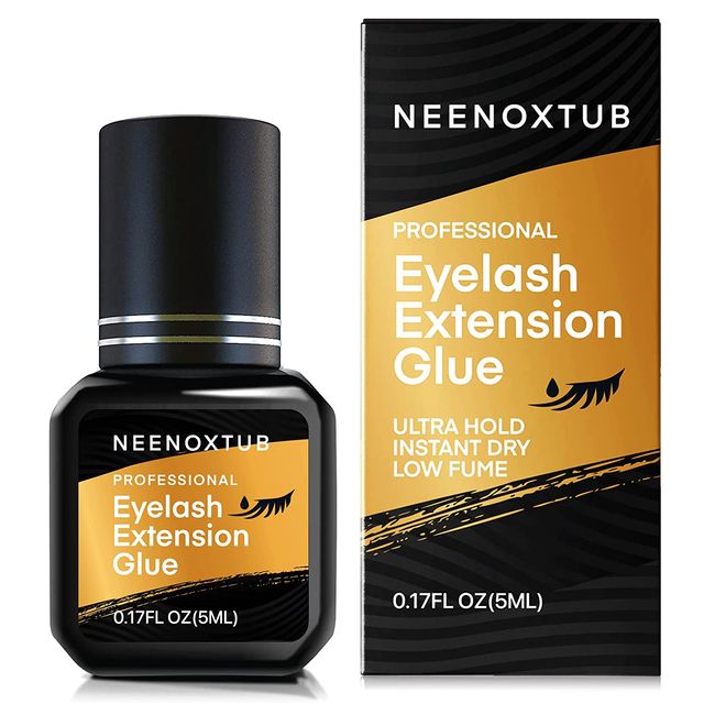 Sensitive Eyelash Extension Glue, Ultra-Low Fume Eyelash Glue, 7-9 Weeks Retention, Professional Use Only Eyelash Extension Glue for Semi-Permanent Eyelash Extensions /5ml