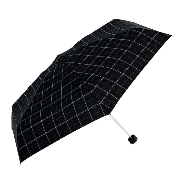 HUS. Smartduo Free 54727 Double Windowpane Lightweight Folding Umbrella, For Rain or Shine, 6.3 oz (180 g), 6 Ribs, Compact, Water Repellent, UV Protection, Lattice, Chic, Rain Umbrella, Women's,