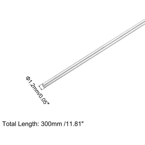 MECCANIXITY 304 Stainless Steel Round Rods, 1.2mm x 300mm Solid Shaft Rods for DIY Craft Model Car Helicopter Airplane, Pack of 20
