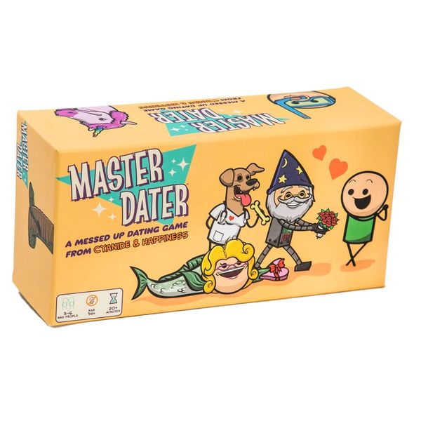 Master Dater by Cyanide & Happiness - a mixed up dating party game for 3-8 players, card game for parties