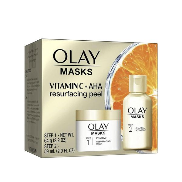 Olay Vitamin C Face Mask Kit, Exfoliator Kit with Mask, Silica, & Exfoliating Aha Peel 4.2 Fl Oz