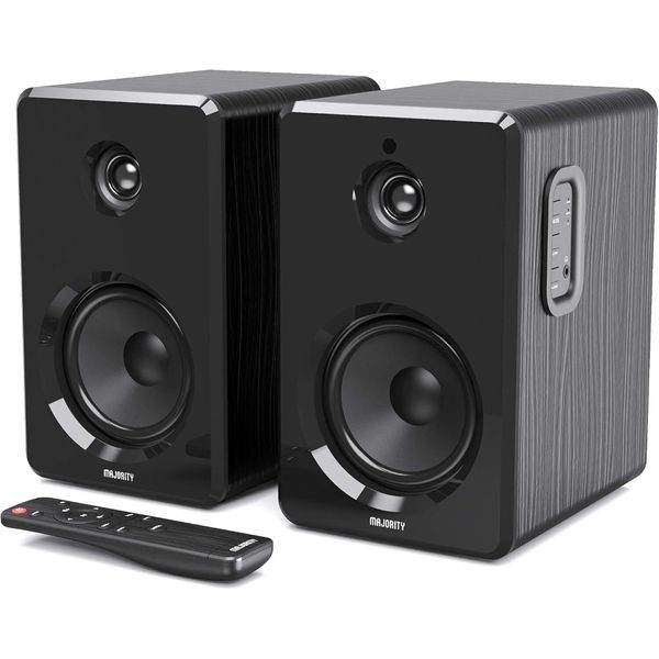 Majority D40 Active Bookshelf Speakers Bluetooth 4" Powered Stereo Studio