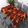 Walmsco Tablecloth Red flame Decor For Dining Room Kitchen Rectangular Table Cover 132 * 178cm